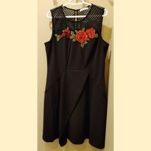 Ricki's Black Dress with Flower Detail